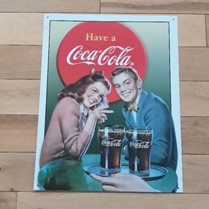 Vintage Coca-Cola Tin Sign Decor